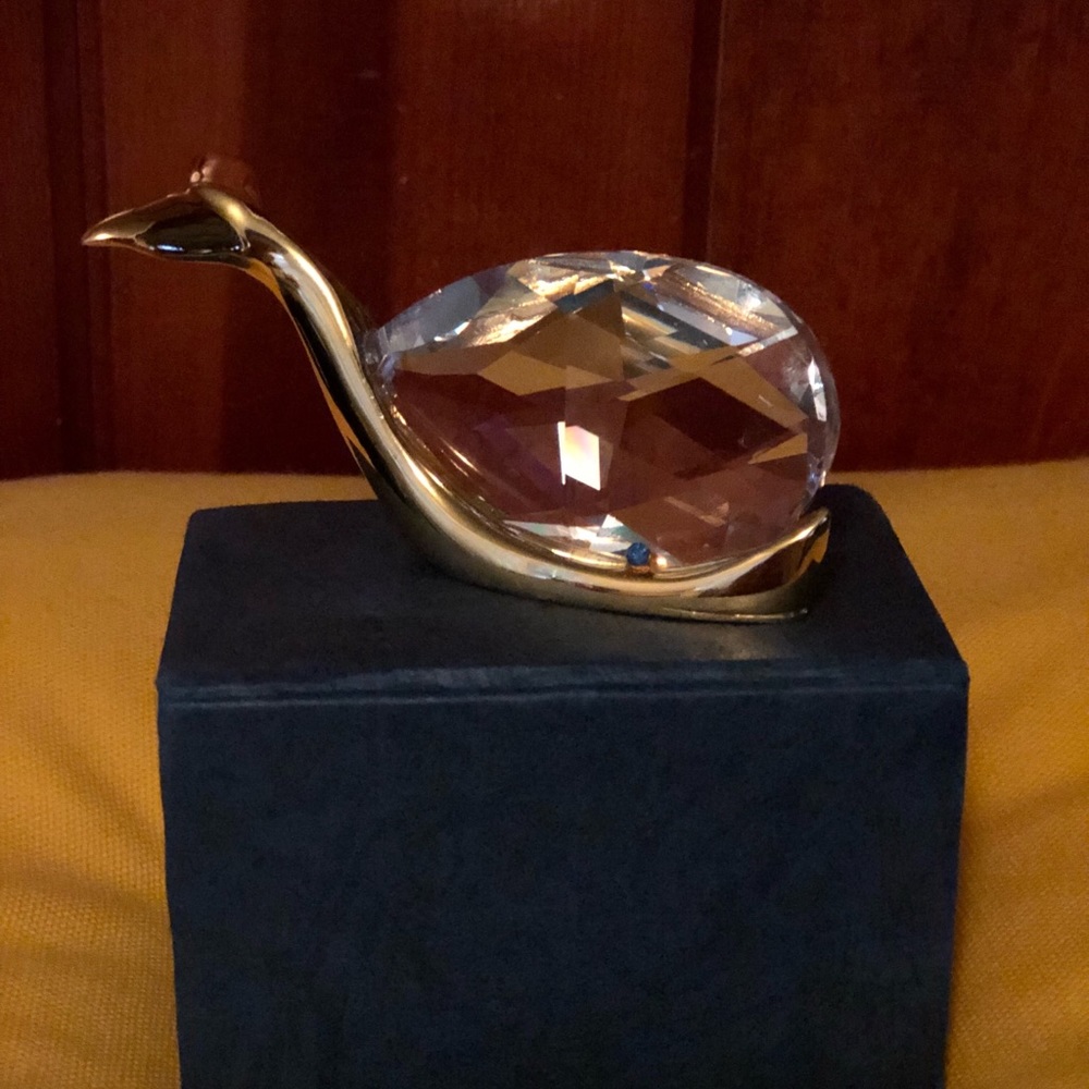 Swarovski Crystal Whale with Gold Trim